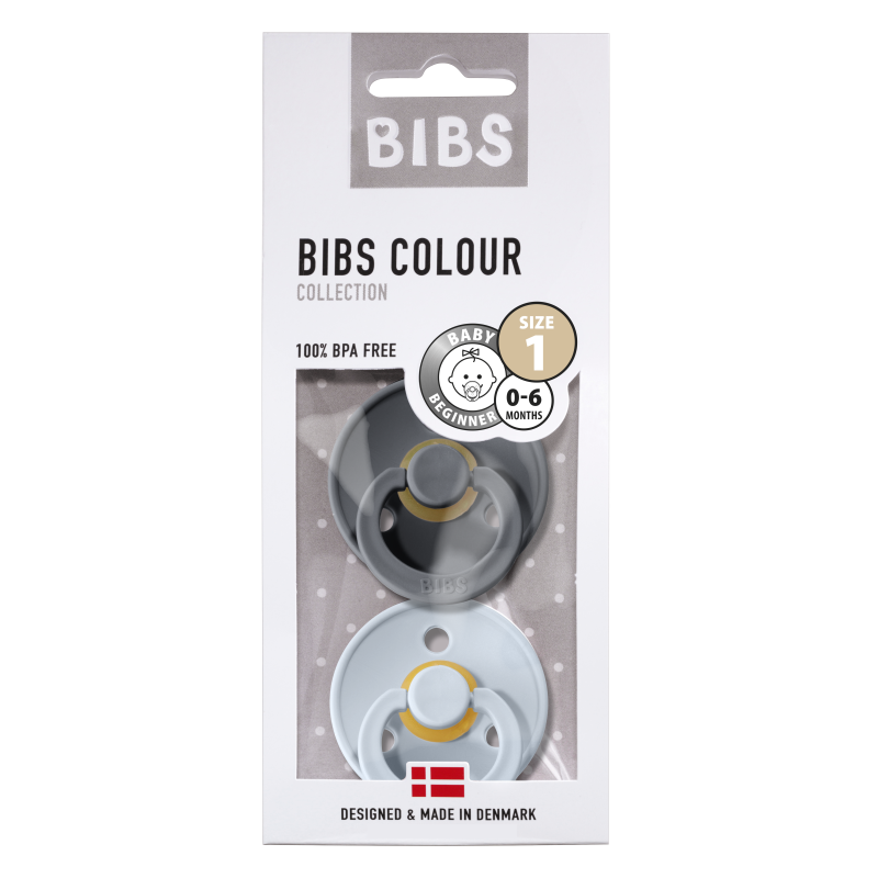BIBS - Deluxe - Natuurrubber - 0-6m - Iron & Baby Blue