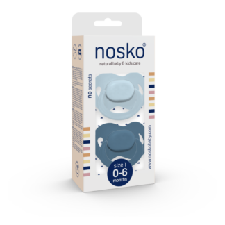 Nosko fopspenen babyblauw en walvisblauw 0-6M