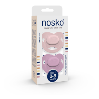 Nosko fopspenen baby roze en lila 0-6M