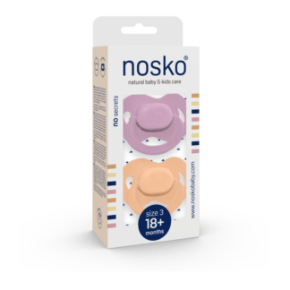 Nosko fopspenen lila en perzik 18+M