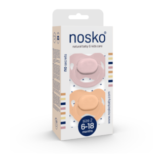 Nosko fopspenen babyroze en perzik 6-18M