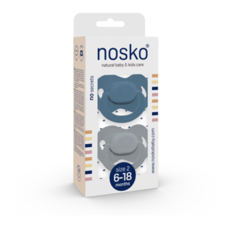 Nosko fopspenen walvisblauw en muisgrijs 6-18M