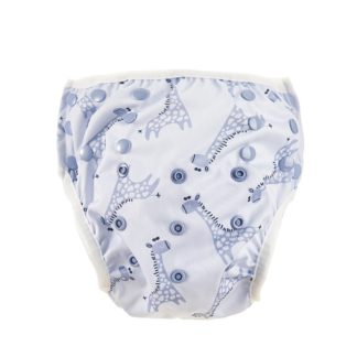 HappyBear - zwemluier onesize - blue giraffe